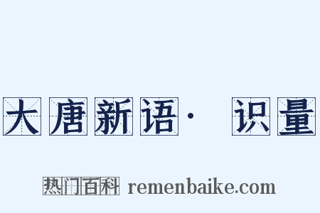大唐新语·识量是什么意思的图片